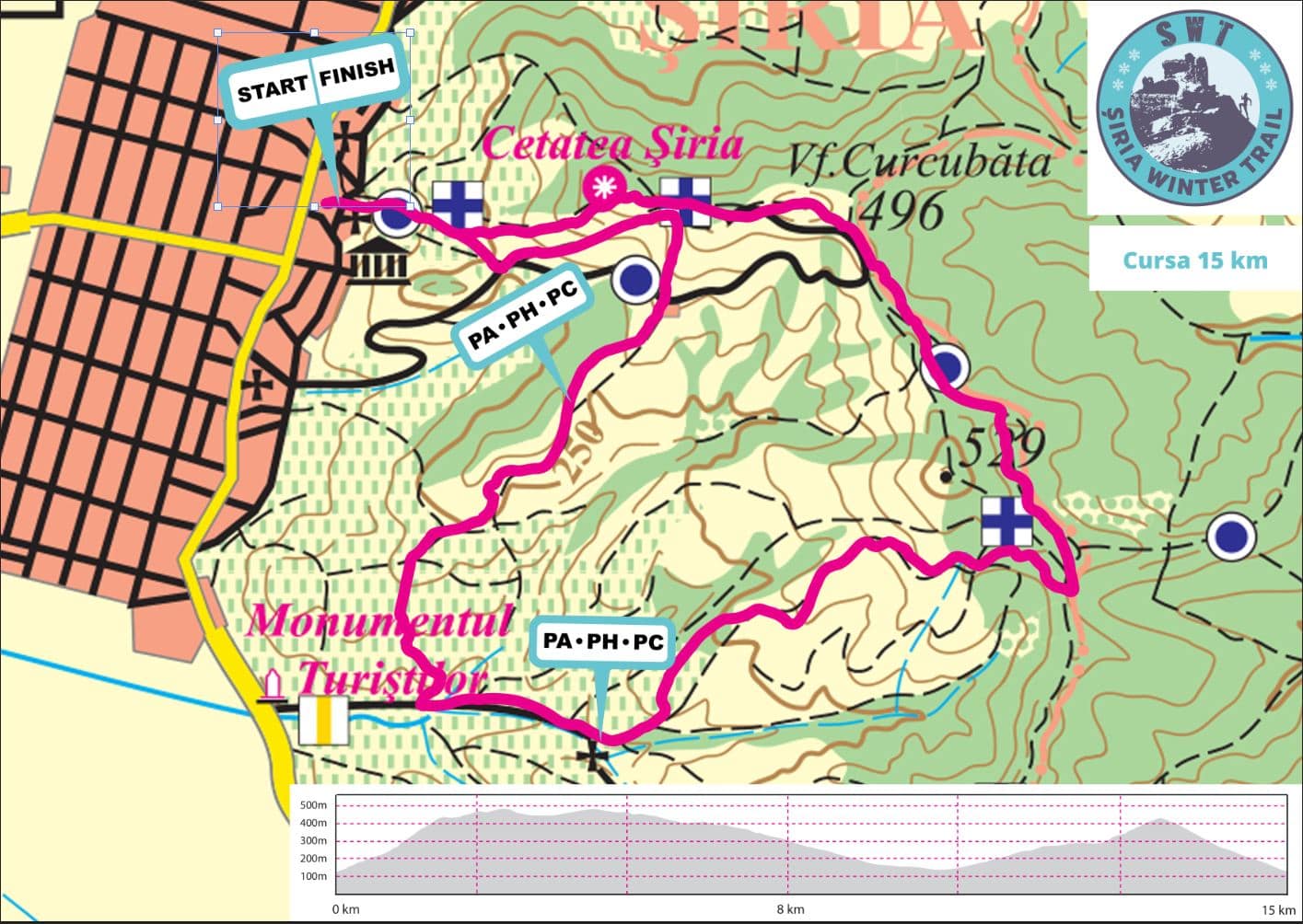 Harta Cros 15km Siria Winter Trail