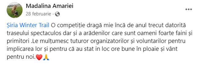 Siria Winter Trail 2023 recenzie Madalina Anamariei